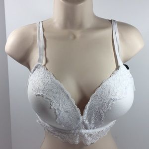 Maidenform Wirefree white Lace BRA sz.36 D NWT